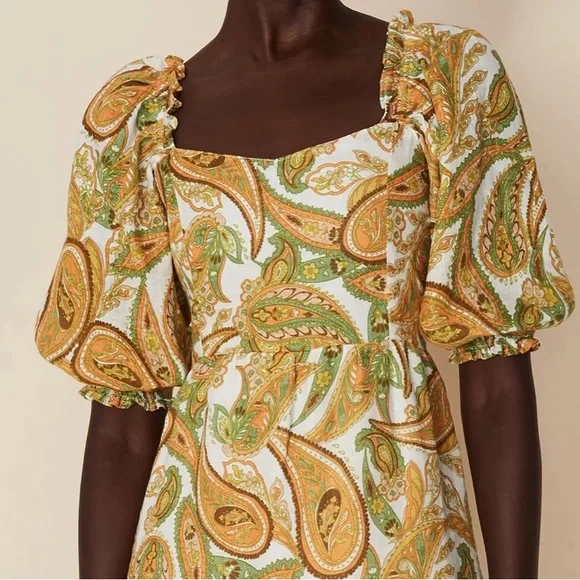 FAITHFULL Roomie Midi Dress - Juniper Paisley Print S - Picture 1 of 7